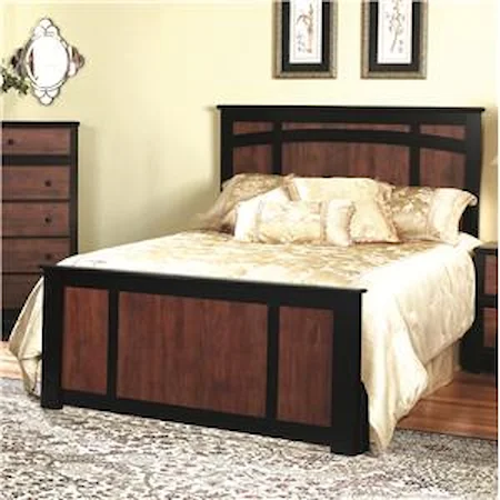 Queen Casual Black & Cinnamon Bed